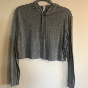 American Apparel Tri-Blend Pullover Cropped Hoodie